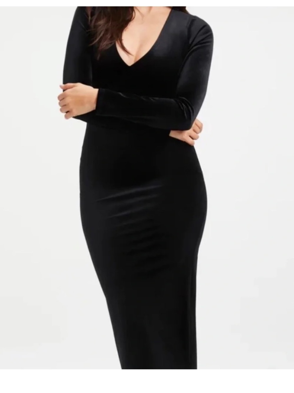 Good American  Black Velvet Dress NWT